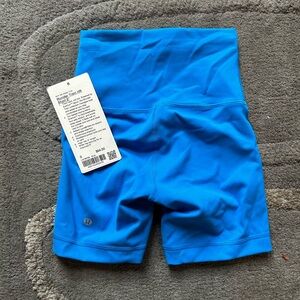 lululemon biker shorts - neon blue - size 0